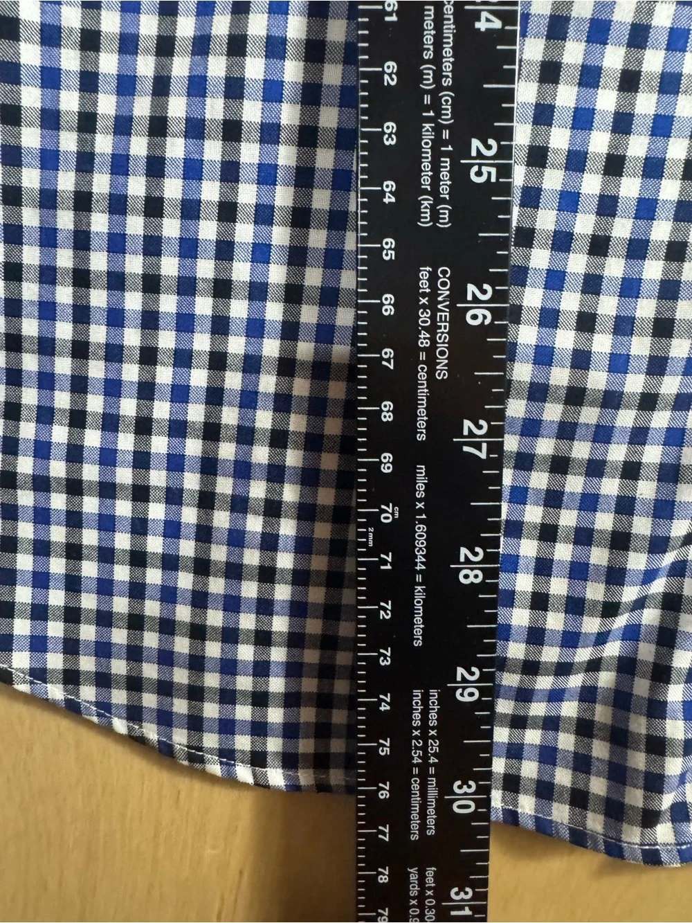Banana Republic Blue and White Gingham Button-Down 100% Non Iron Cotton Shirt M
